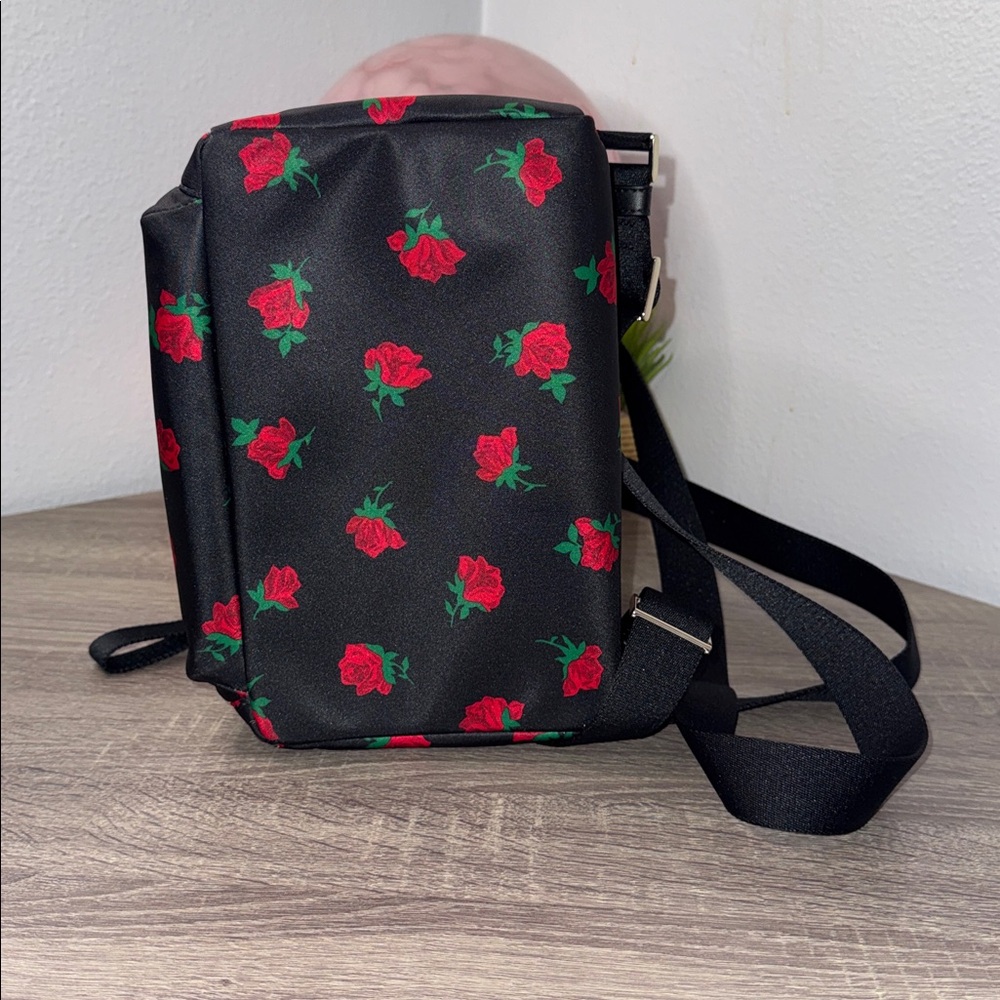 Kate Spade Black Rose Pattern Backpack - Picture 6 of 14
